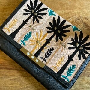 Lizzie Fortunato embroidered/leather clutch